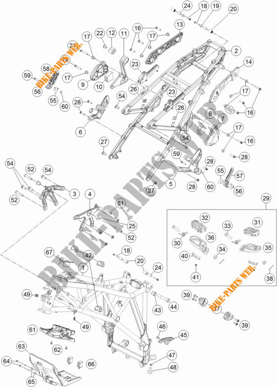 FRAME voor KTM 1290 SUPER ADVENTURE WHITE ABS 2016