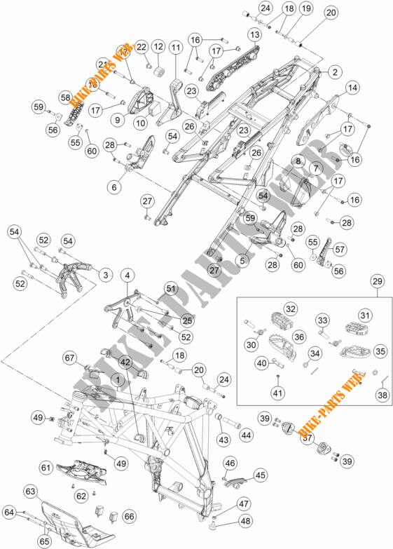 FRAME voor KTM 1290 SUPER ADVENTURE WHITE ABS 2016