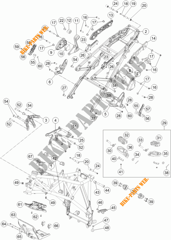FRAME voor KTM 1290 SUPER ADVENTURE WHITE ABS 2015
