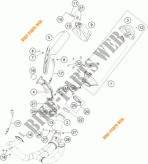 UITLAAT voor KTM 1290 SUPER ADVENTURE WHITE ABS 2015