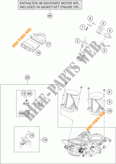 GASKLEP HUIS voor KTM 1190 ADVENTURE R ABS 2016