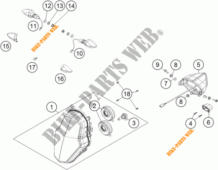 KOPLAMP / ACHTERLICHT voor KTM 1190 ADVENTURE R ABS 2016