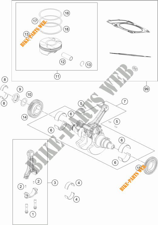 KRUKAS / ZUIGER voor KTM 1190 ADVENTURE R ABS 2016