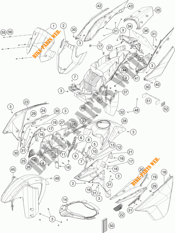 PLASTIC voor KTM 1190 ADVENTURE R ABS 2016
