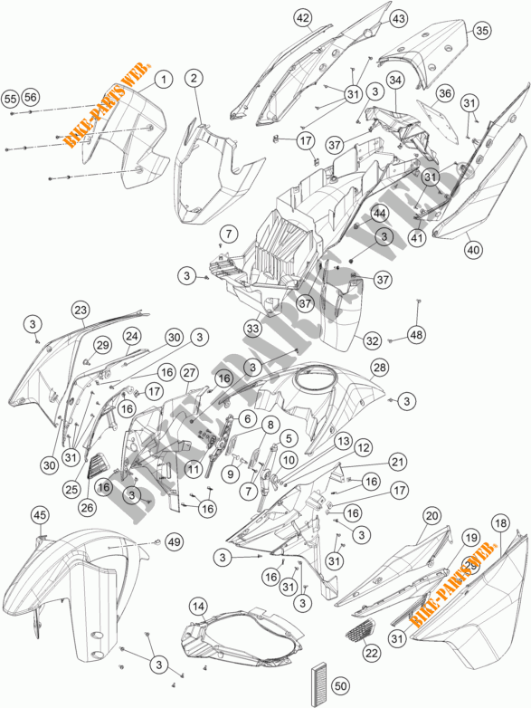 PLASTIC voor KTM 1190 ADVENTURE R ABS 2015