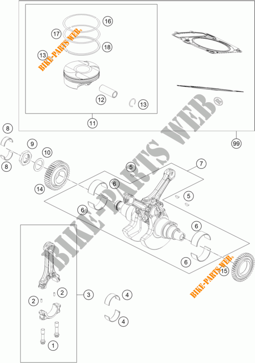 KRUKAS / ZUIGER voor KTM 1190 ADVENTURE R ABS 2014