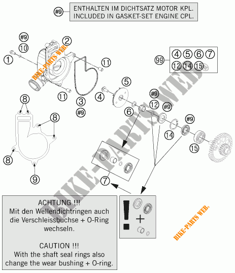 WATERPOMP voor KTM 1190 ADVENTURE R ABS 2013