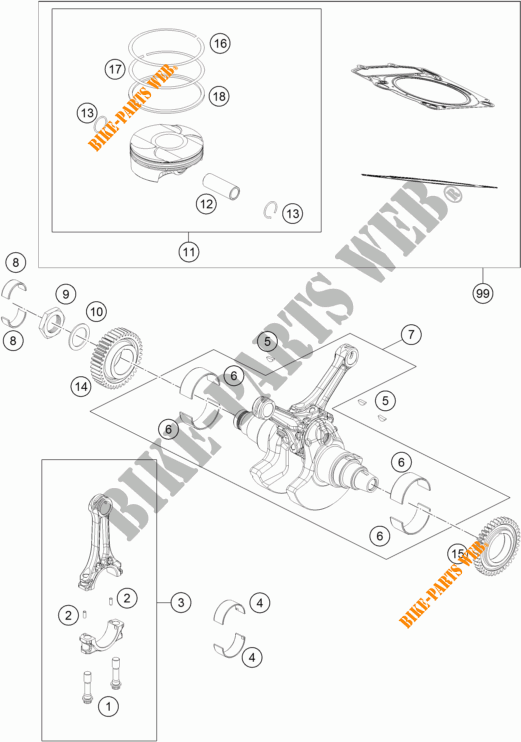KRUKAS / ZUIGER voor KTM 1190 ADVENTURE ABS GREY 2016