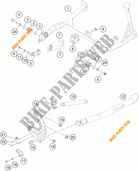 STANDAARD voor KTM 1190 ADVENTURE ABS ORANGE 2015