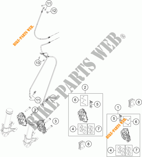 REMKLAUW VOOR voor KTM 1190 ADVENTURE ABS GREY 2015