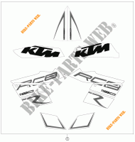 STICKERS voor KTM 1190 RC8 R BLACK 2011