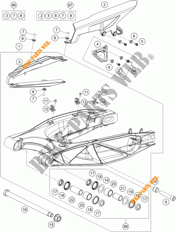 ACHTERBRUG voor KTM 1190 ADVENTURE ABS GREY 2015