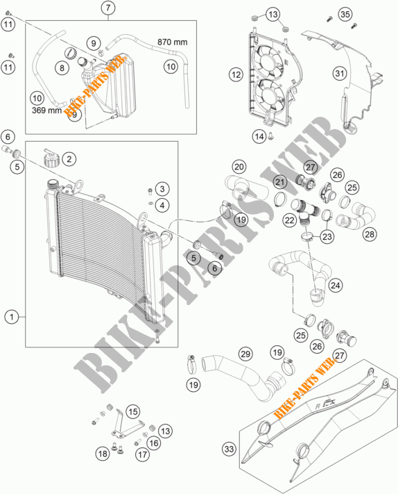 KOELSYSTEEM voor KTM 1190 ADVENTURE ABS GREY 2015