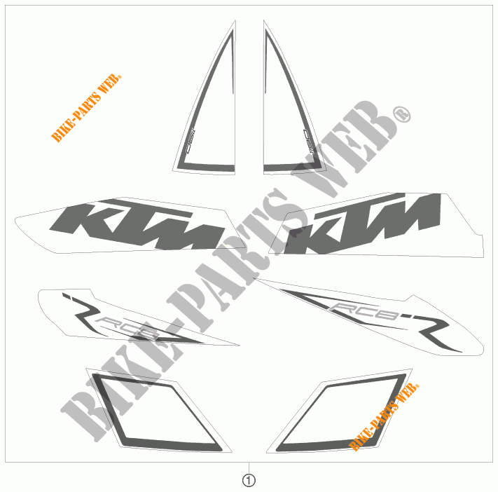 STICKERS voor KTM 1190 RC8 R 2010 2010