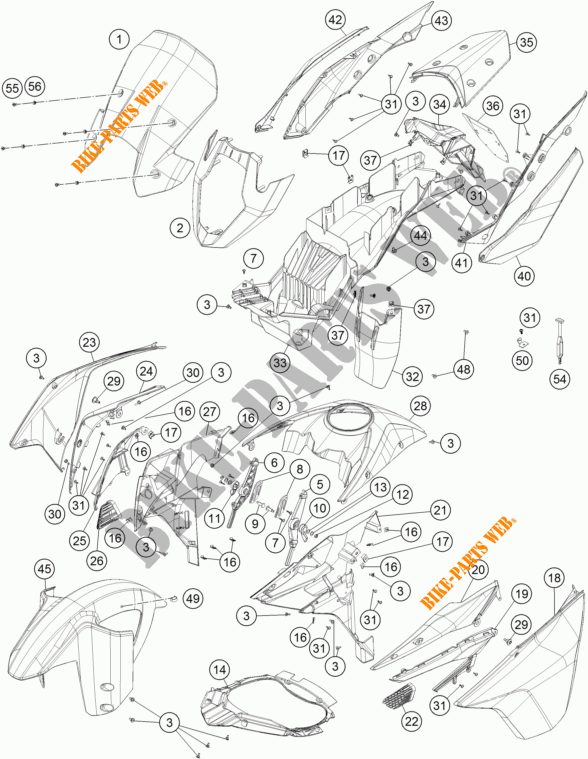 PLASTIC voor KTM 1190 ADVENTURE ABS GREY 2013