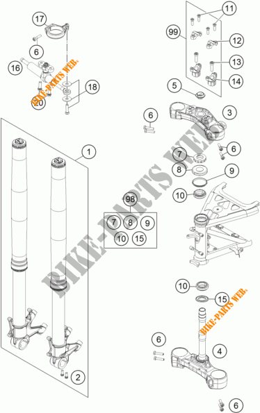 VOORVORK / T STUK voor KTM 1190 ADVENTURE ABS GREY 2013