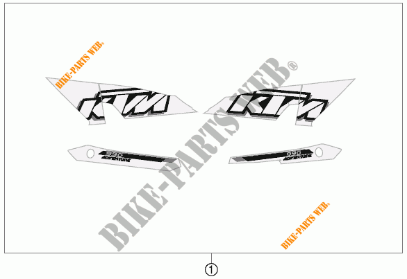 STICKERS voor KTM 990 ADVENTURE WHITE ABS 2012