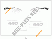 STICKERS voor KTM 990 ADVENTURE WHITE ABS SPECIAL EDITION 2012