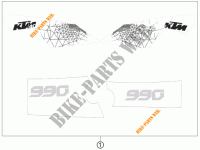 STICKERS voor KTM 990 ADVENTURE ORANGE ABS SPECIAL EDITION 2012