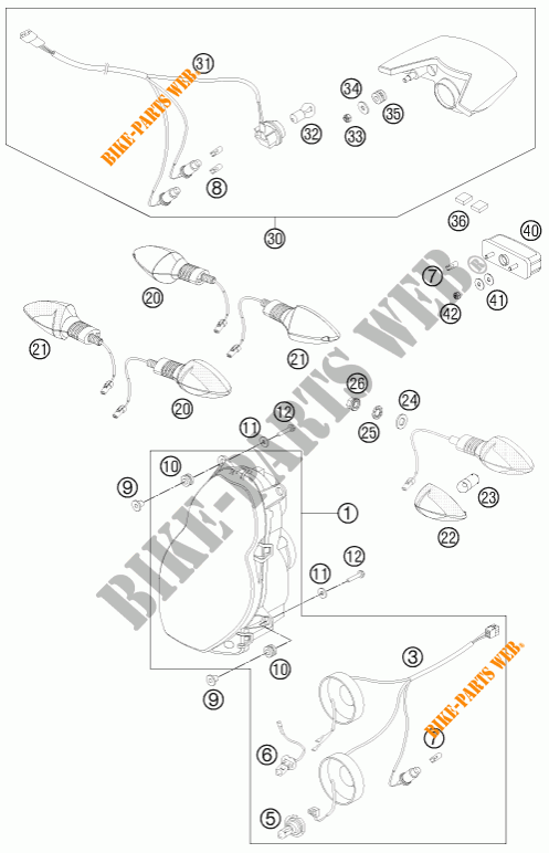 KOPLAMP / ACHTERLICHT voor KTM 990 ADVENTURE ORANGE ABS 2011