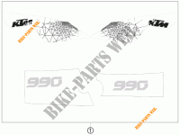 STICKERS voor KTM 990 ADVENTURE ORANGE ABS 2010