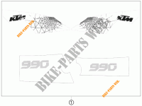 STICKERS voor KTM 990 ADVENTURE ORANGE ABS 2010