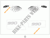 STICKERS voor KTM 990 ADVENTURE ORANGE ABS 2009