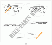 STICKERS voor KTM 1190 RC8 ORANGE 2010