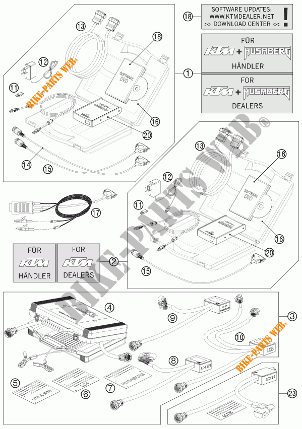 DIAGNOSTISCH HULPMIDDEL  voor KTM 990 SUPERMOTO T ORANGE 2010