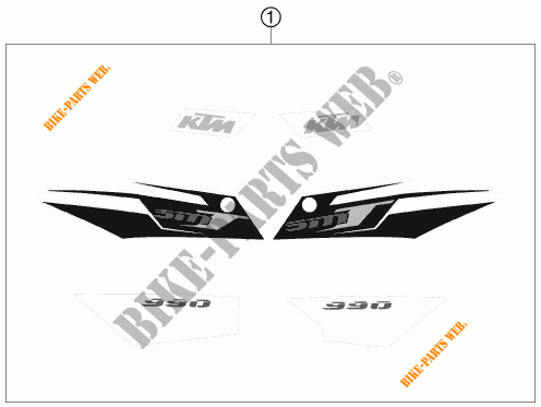 STICKERS voor KTM 990 SUPERMOTO T ORANGE 2010