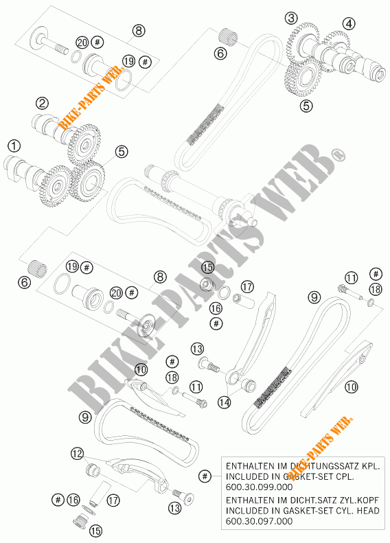 DISTRIBUTIERIEM voor KTM 990 SUPERMOTO R 2010