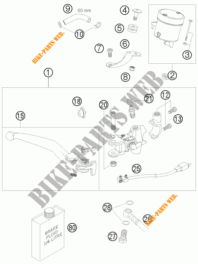 REMPOMP VOOR voor KTM 990 SUPERMOTO BLACK 2009