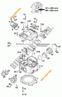 CILINDERKOP ACHTER voor KTM 620 SC SUPER-MOTO 2001