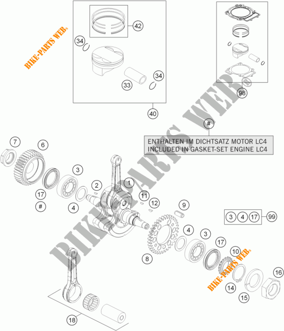 KRUKAS / ZUIGER voor KTM 690 SMC R ABS 2016