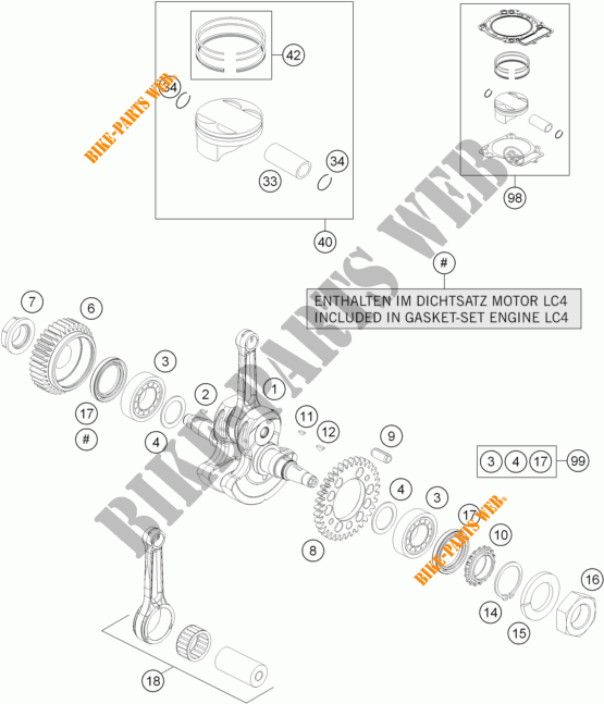 KRUKAS / ZUIGER voor KTM 690 SMC R ABS 2016