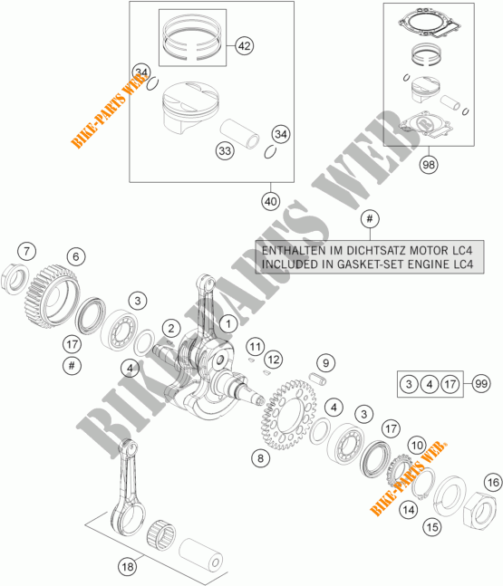 KRUKAS / ZUIGER voor KTM 690 SMC R ABS 2015