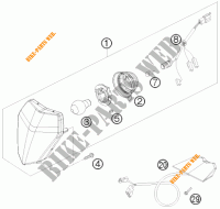 KOPLAMP / ACHTERLICHT voor KTM 530 XC-W SIX DAYS 2011