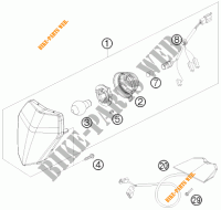 KOPLAMP / ACHTERLICHT voor KTM 530 XC-W SIX DAYS 2010