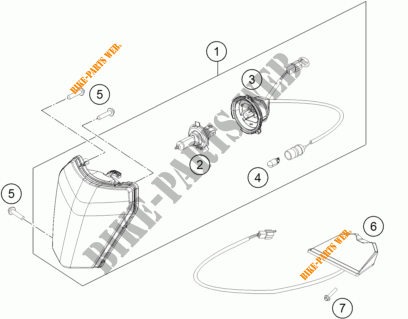 KOPLAMP / ACHTERLICHT voor KTM 500 XC-W 2016