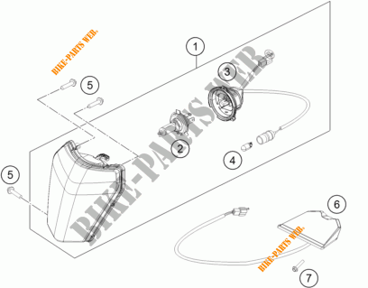 KOPLAMP / ACHTERLICHT voor KTM 300 XC-W 2014