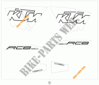 STICKERS voor KTM 1190 RC8 ORANGE 2008