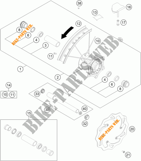 VOORWIEL voor KTM 300 XC 2015