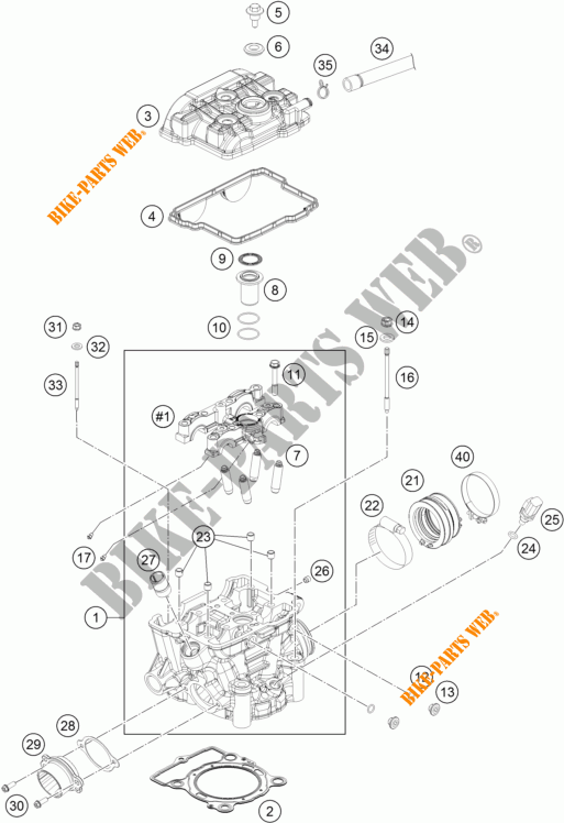 CILINDERKOP voor KTM 250 XCF-W 2014