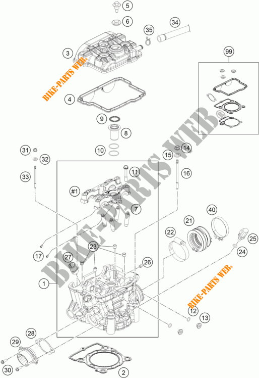 CILINDERKOP voor KTM 250 XCF-W 2016