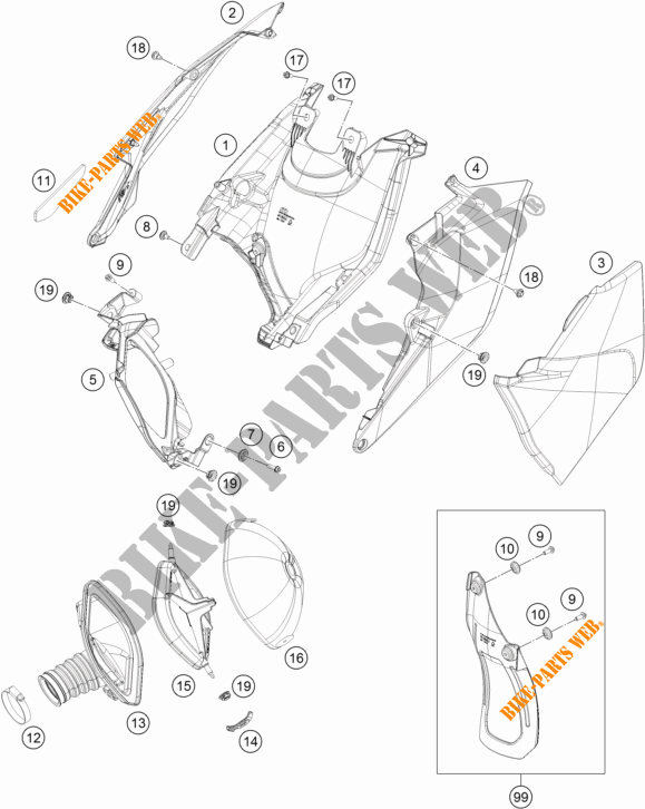 LUCHTFILTER voor KTM 450 XC-F 2018
