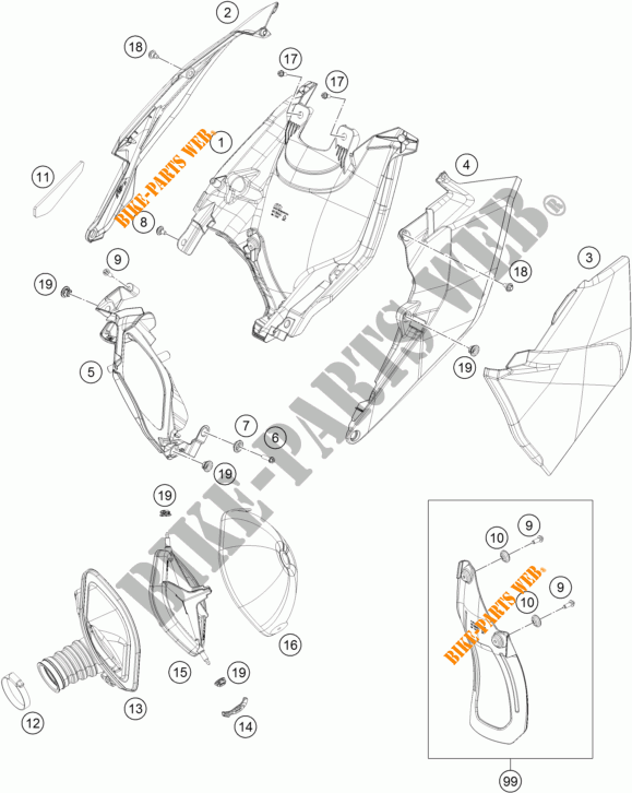 LUCHTFILTER voor KTM 450 XC-F 2017