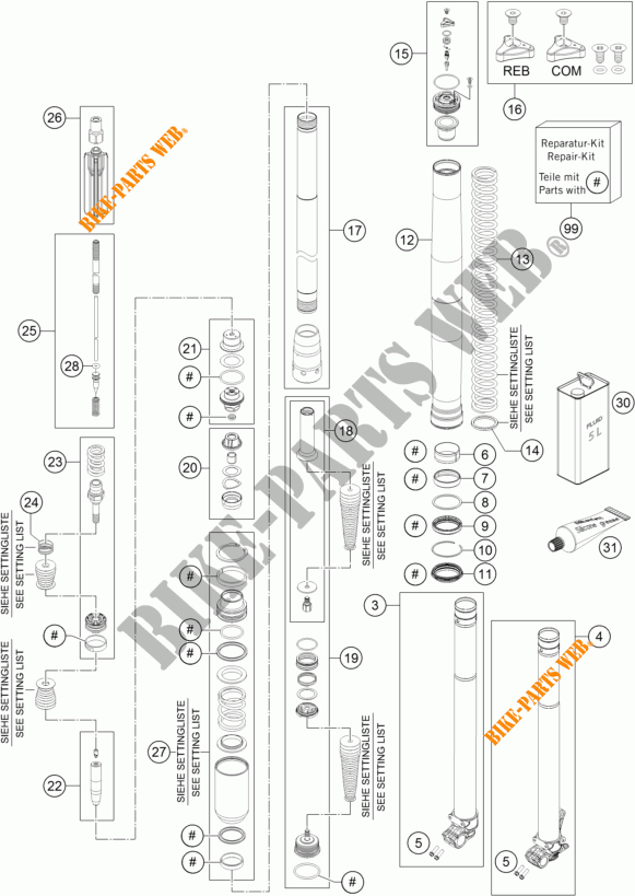 VOORVORK (ONDERDELEN) voor KTM 450 XC-F 2015
