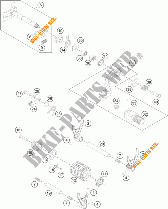 SCHAKEL MECHANISME voor KTM 350 XCF-W SIX DAYS 2015