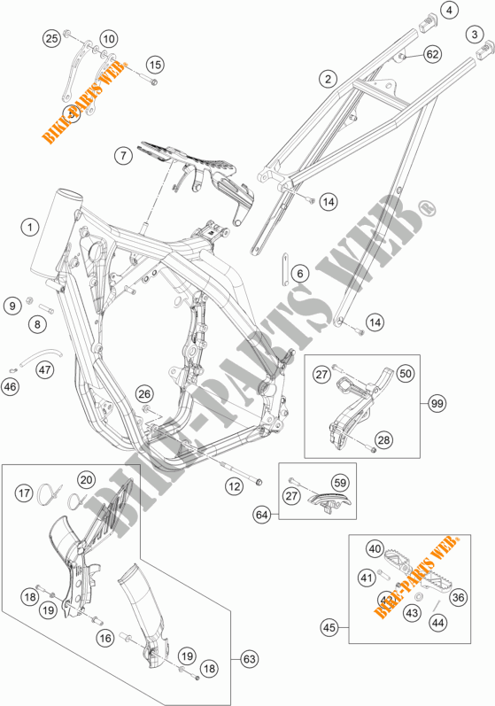 FRAME voor KTM 350 XCF-W 2016