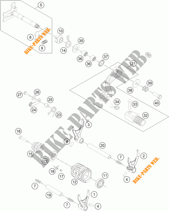 SCHAKEL MECHANISME voor KTM 350 XCF-W 2015